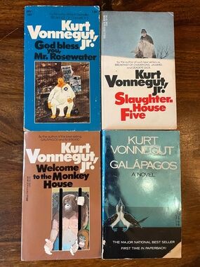 4 Kurt Vonnegut Jr Vintage PB Books Slaughterhouse Rosewater Monkey Galapagos
